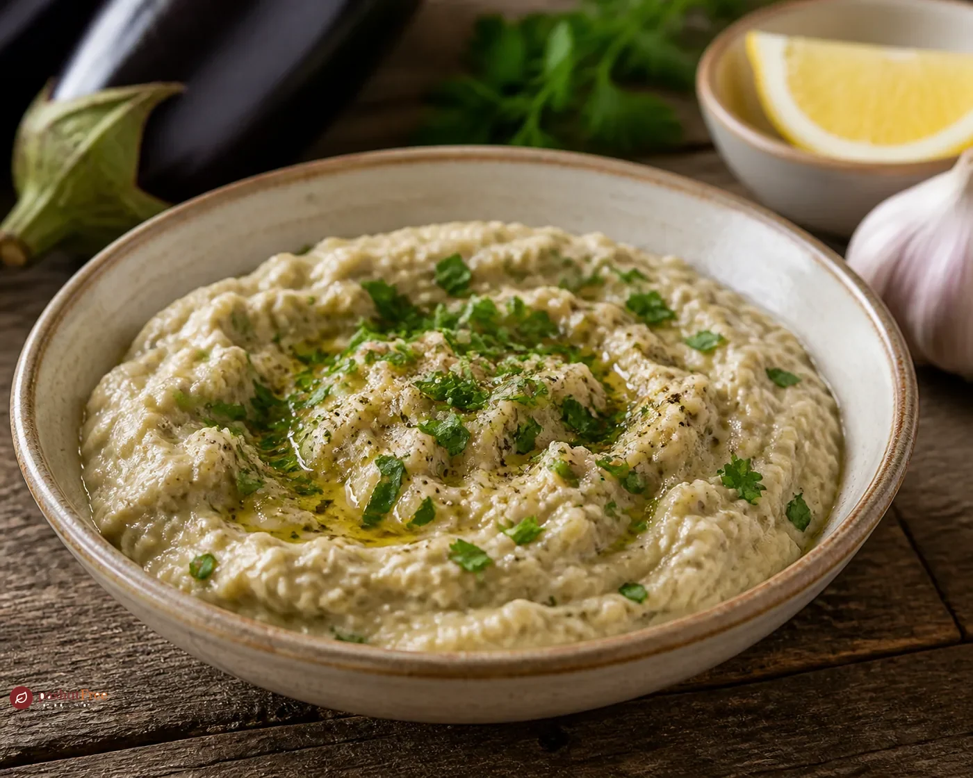 Ensalada de Berenjena Asada con Tahini