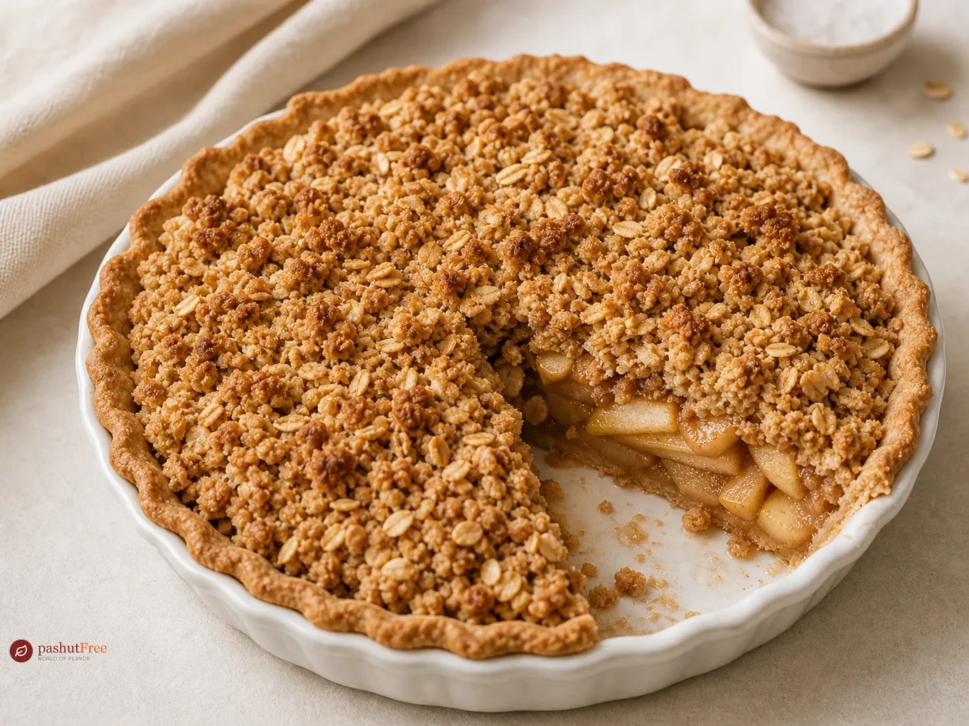 Vegan Apple Crumble Pie - Gluten Free