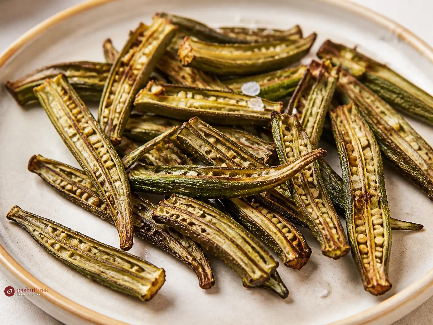 Finished homemade dish: Crispy Oven Roasted Okra