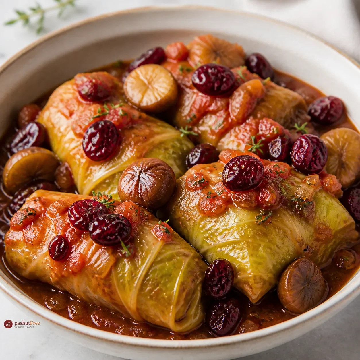 Braised stuffed cabbage