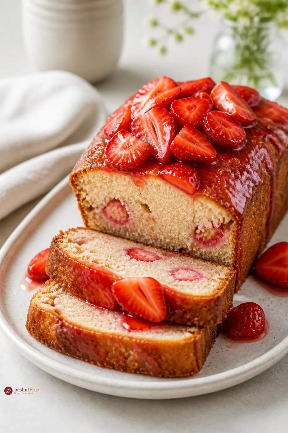 Coconut Flour Strawberry Poundcake