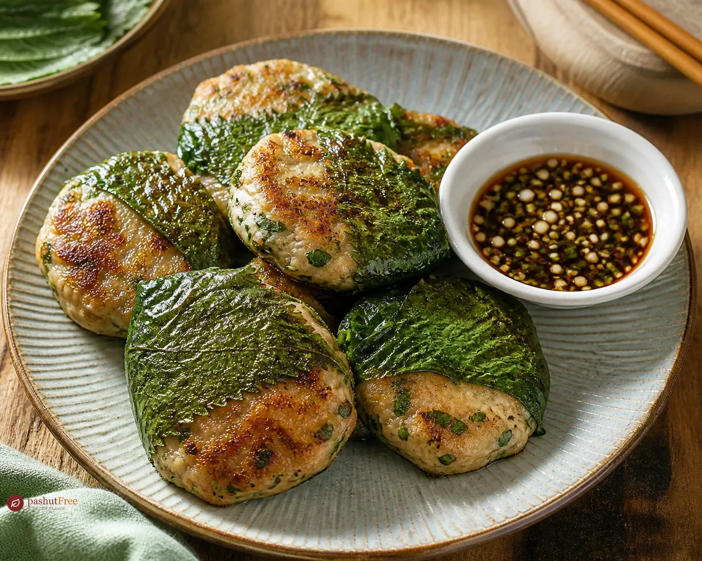 Savory Perilla Leaf Pancakes