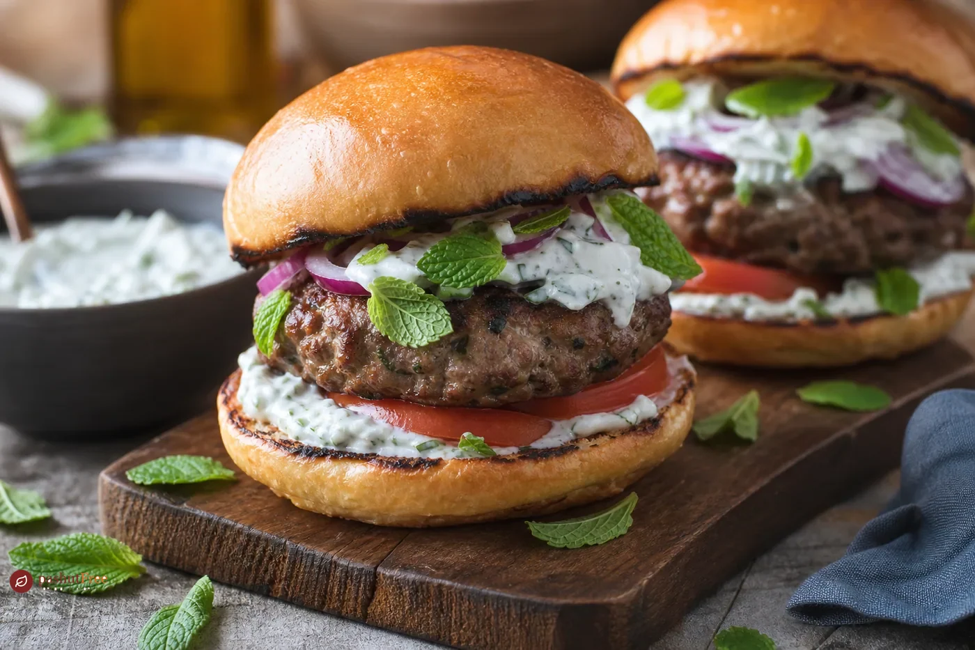 Lamb Tzatziki Burgers