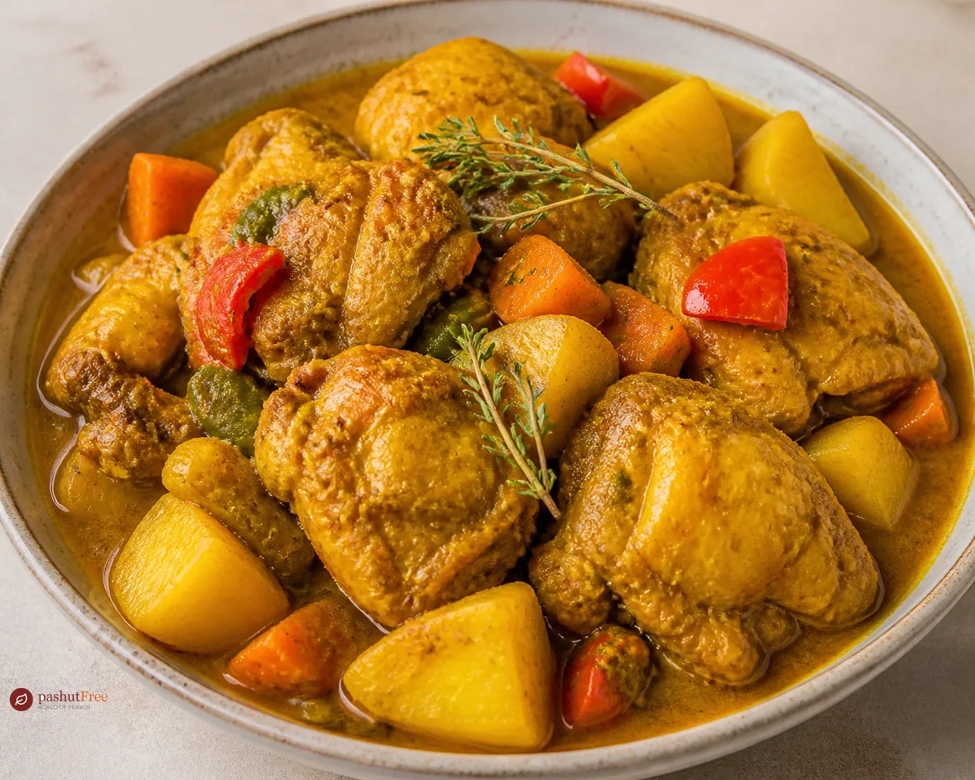 Pollo al curry jamaicano