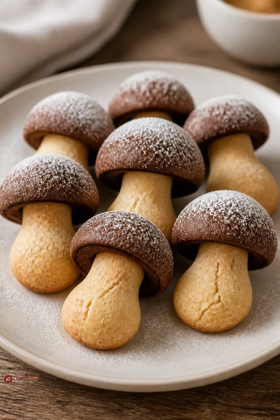 Mushroom-Shaped Almond Cookies