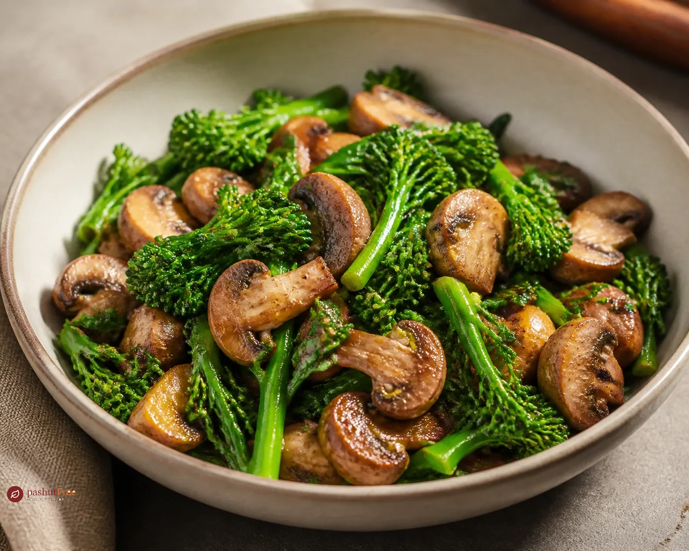 Setas Salteadas con Brócoli Rabe