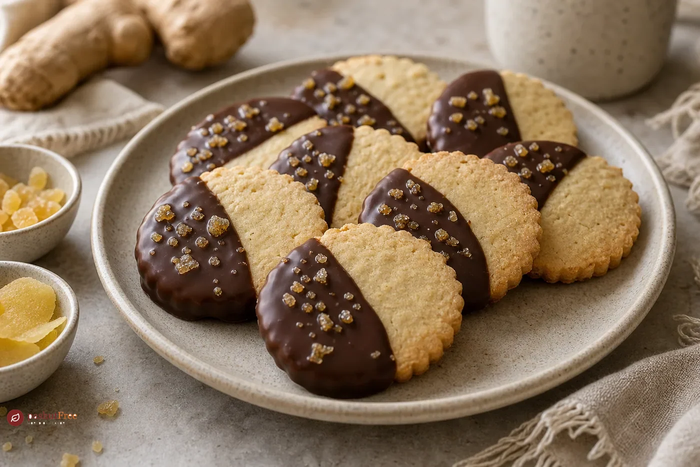 Finished homemade dish: Ginger-Infused Shortbread Cookies