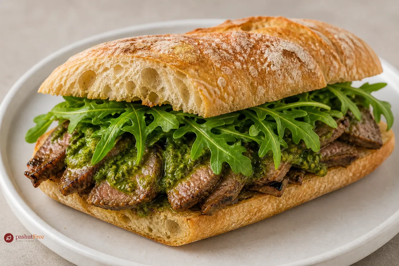 Portuguese prego with green piri-piri