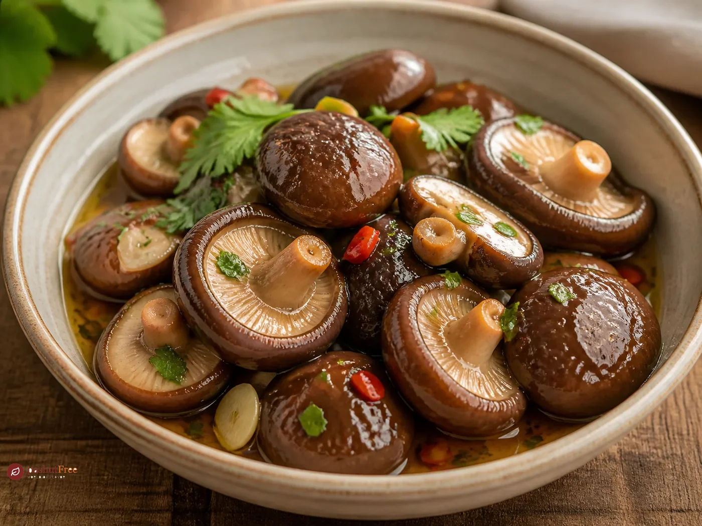 Setas shiitake marinadas