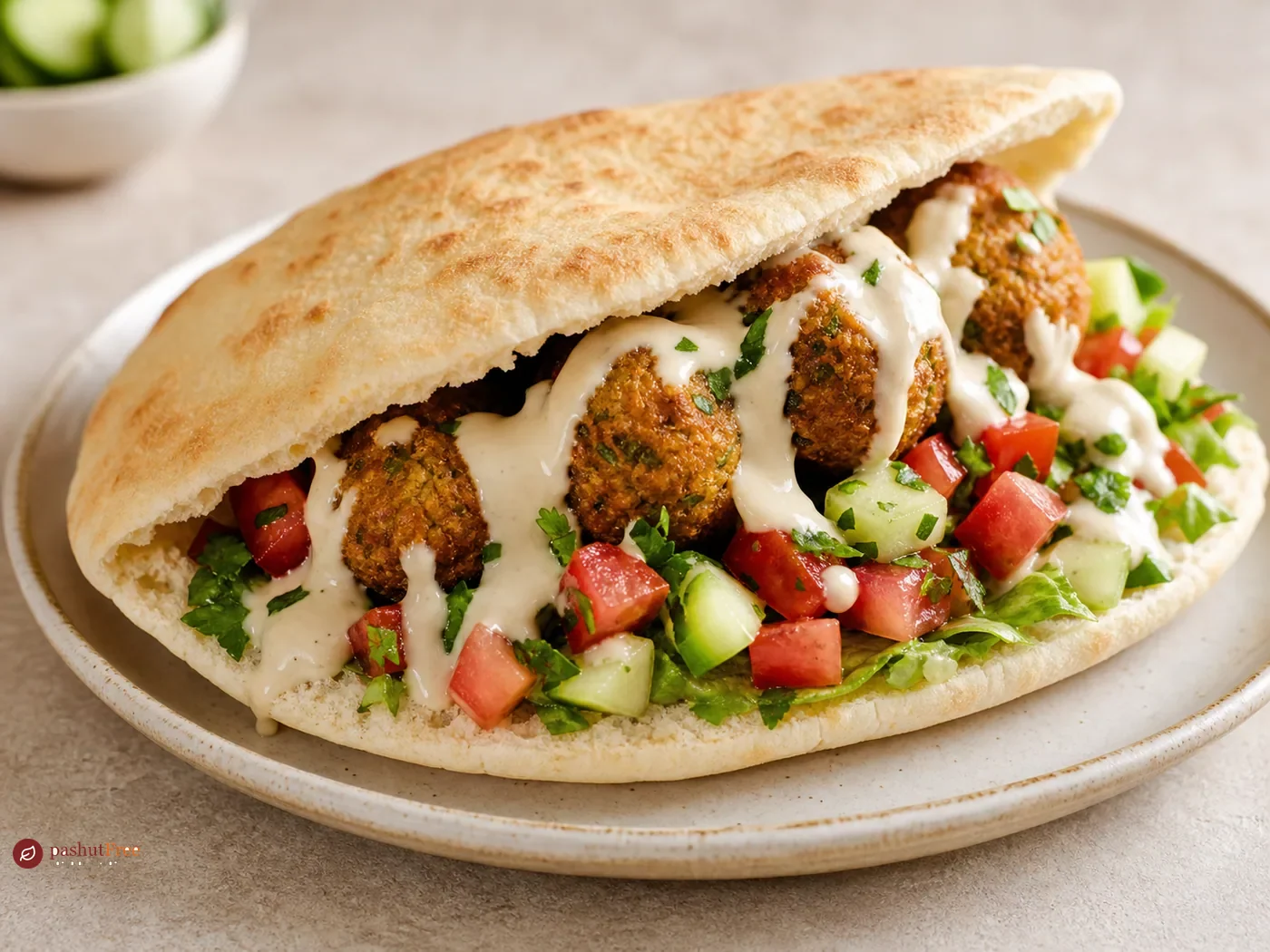 Falafel Pita Sandwich with Tahini Sauce