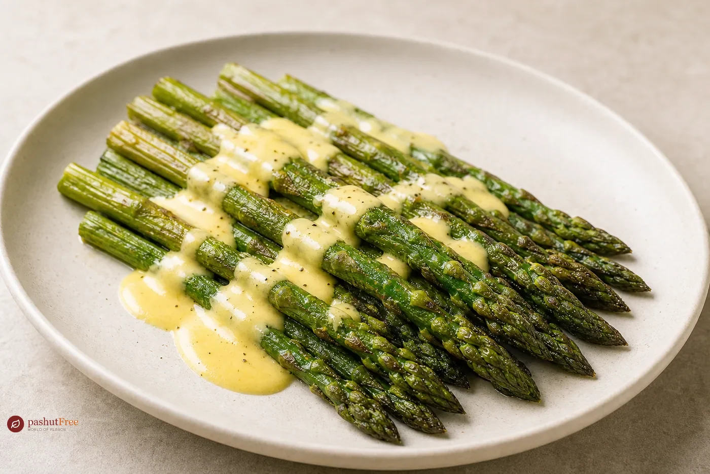 Espárragos Asados con Salsa Holandesa Vegana