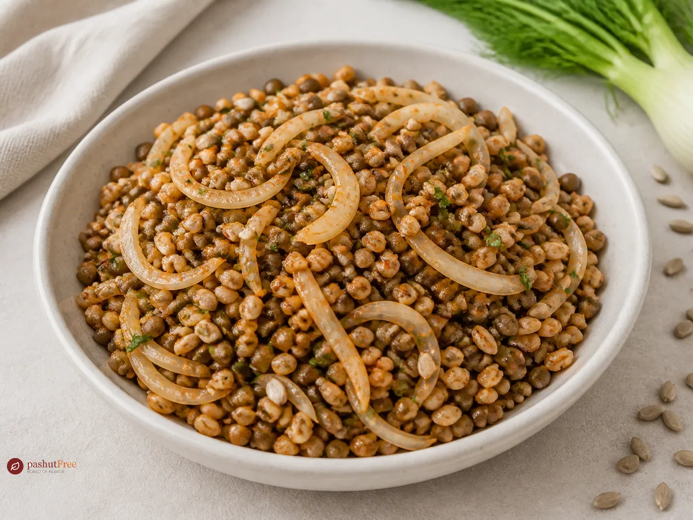 Ensalada de lentejas y cebada rica en fibra