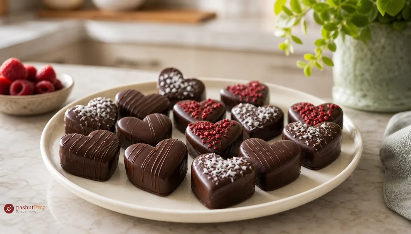 Finished homemade dish: Heart-Shaped Chocolate Treats