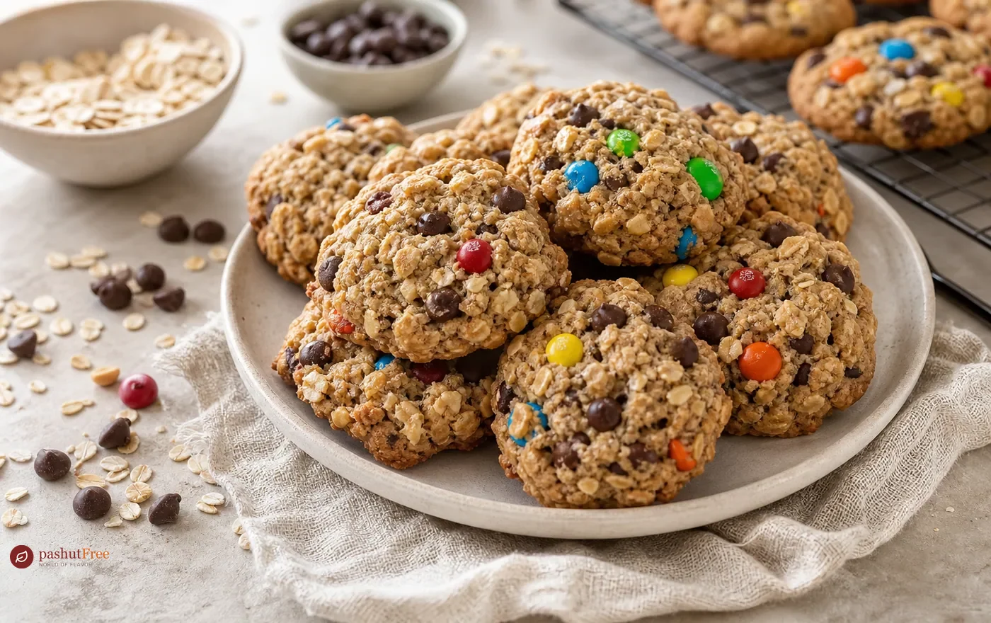 Chewy Vegan Gluten-Free Monster Cookies