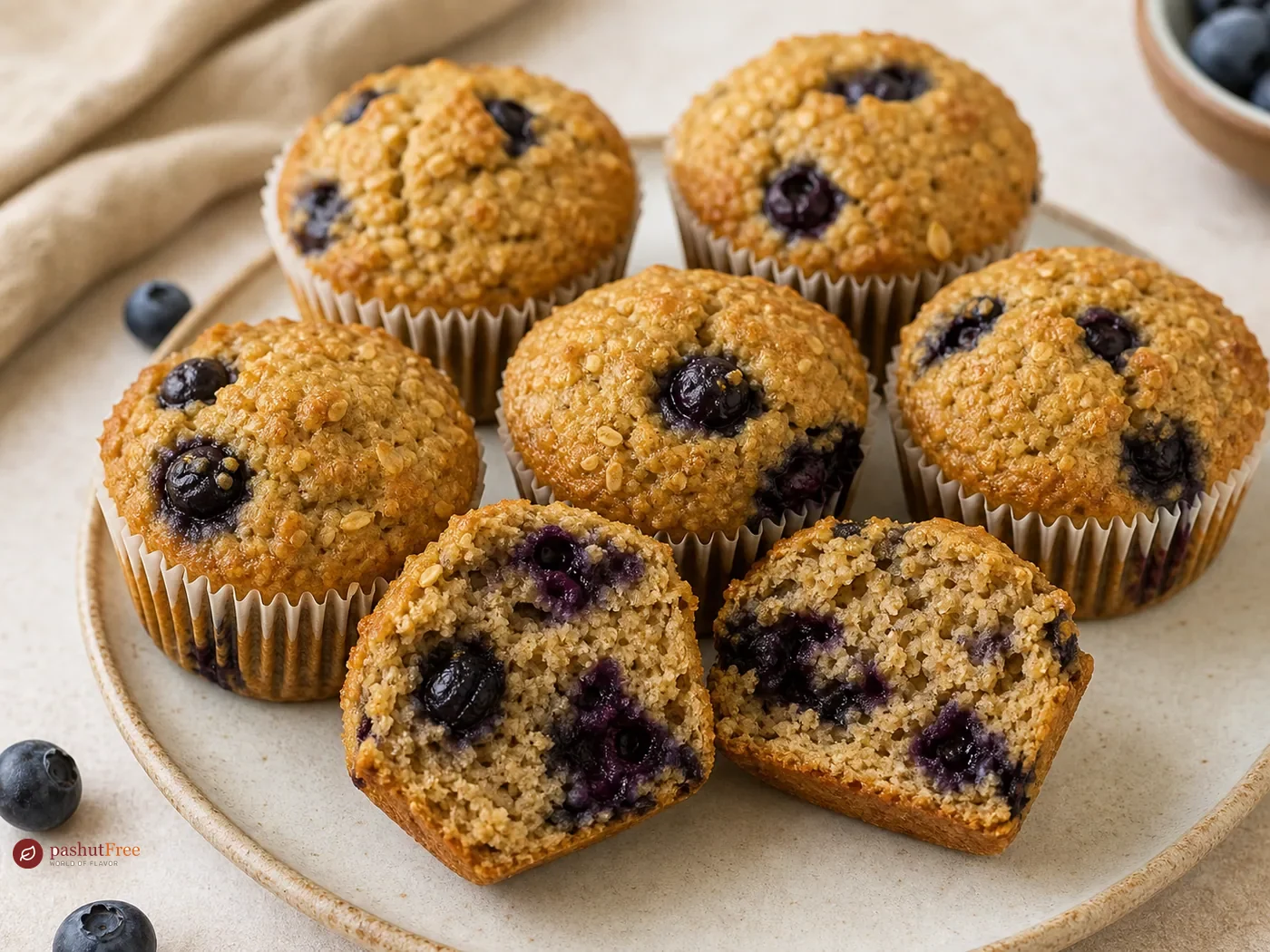 Oatmeal and Blueberry Muffins