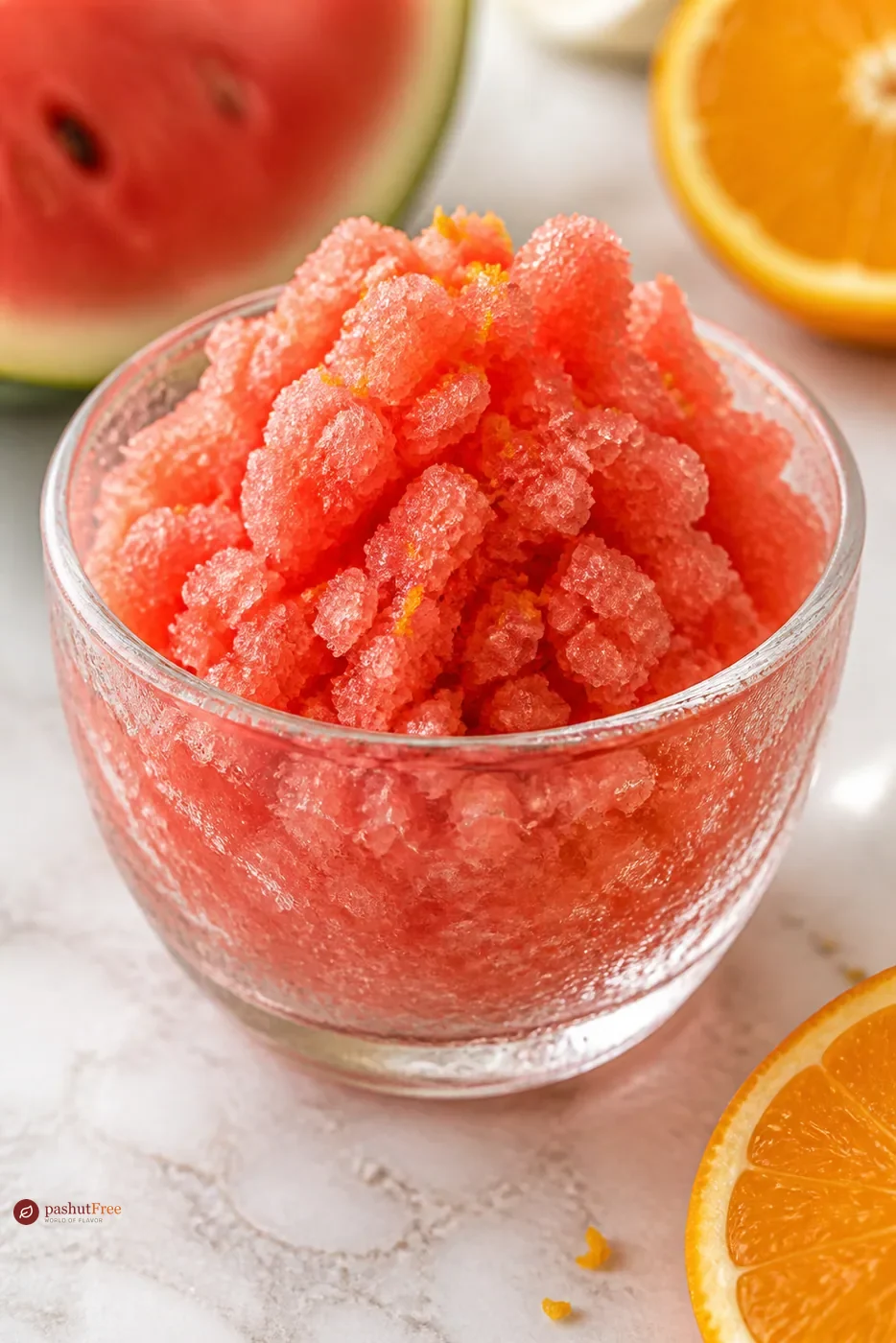 Granita Refrescante de Sandía y Naranja