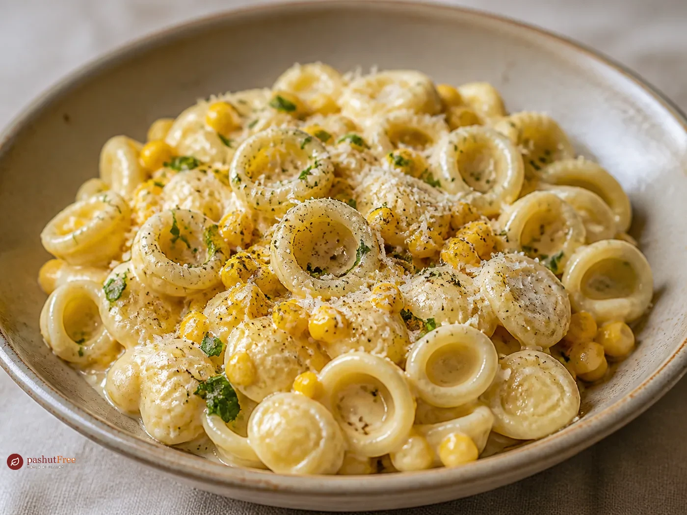Orecchiette with Creamy Corn Alfredo