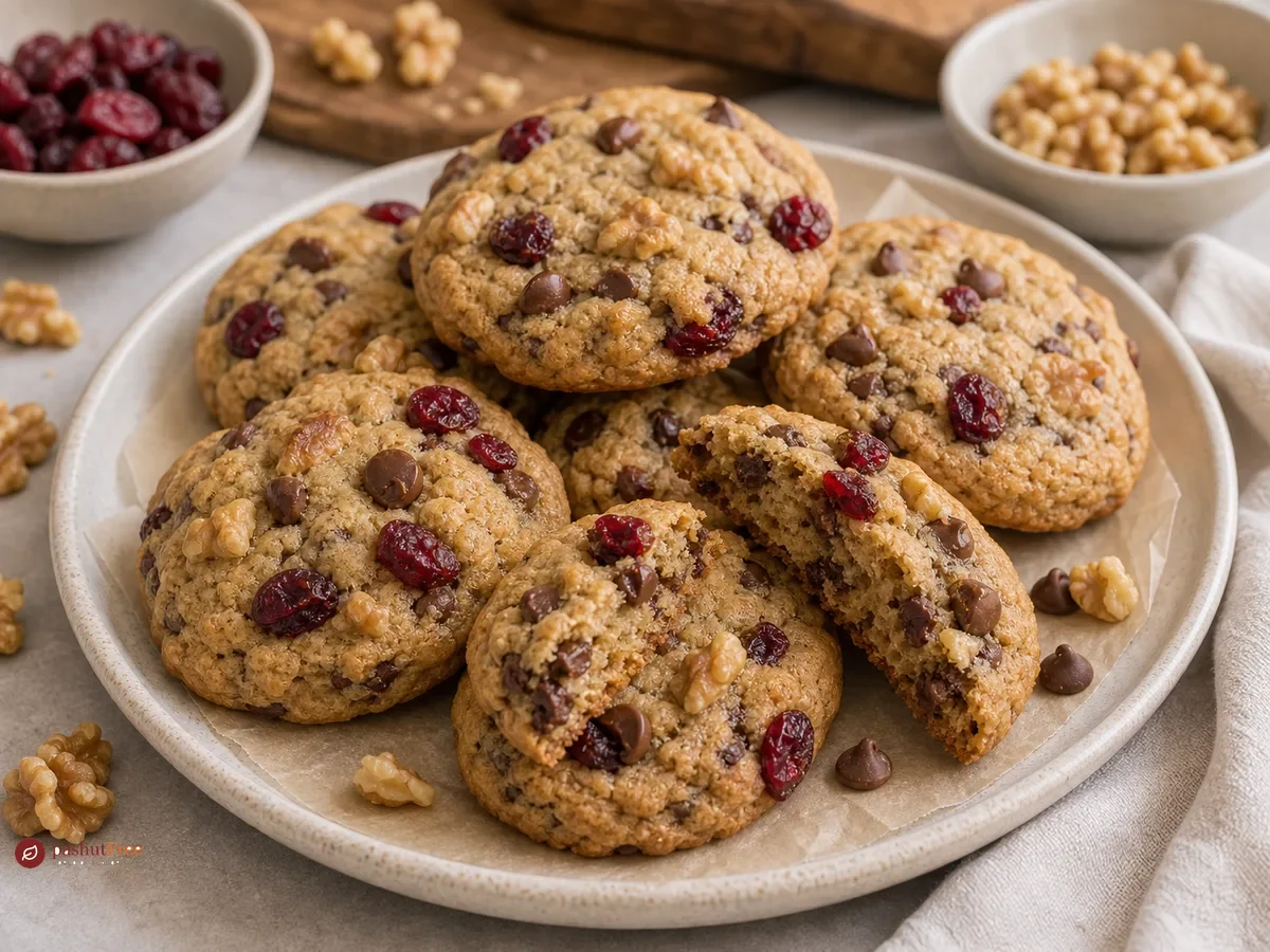 Cranberry Chocolate Chip Cookies with Walnuts