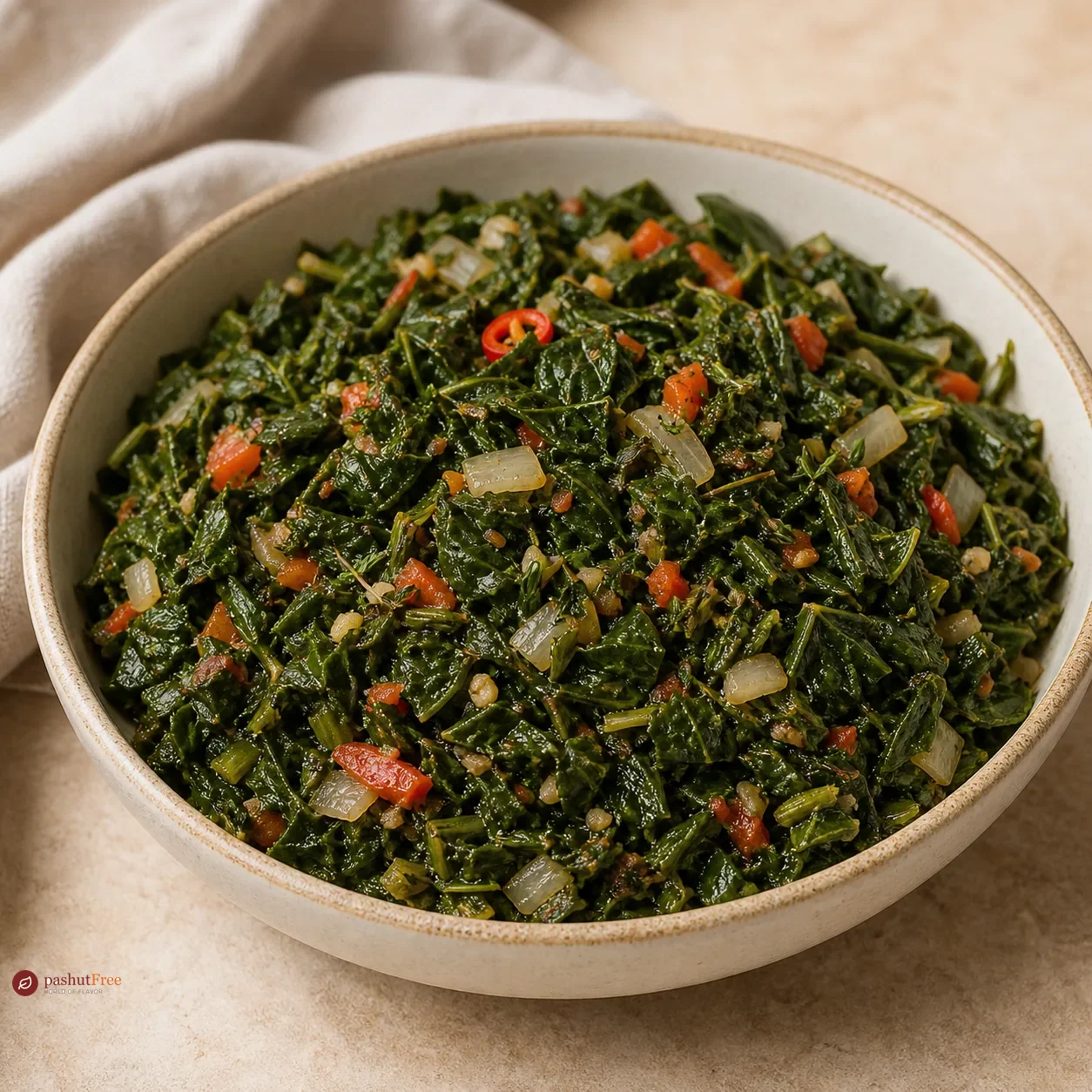 Callaloo jamaicano con especias