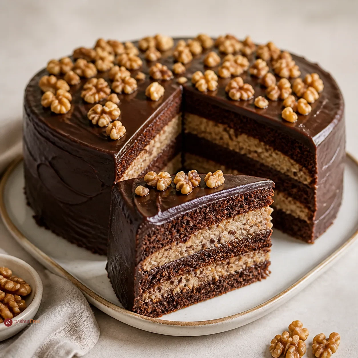 Polish chocolate & walnut cake
