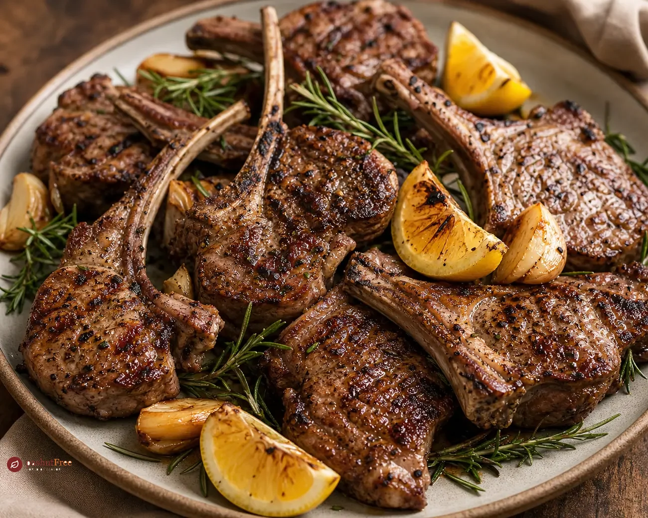 Grilled Lamb Chops with Lemon, Garlic, and Rosemary