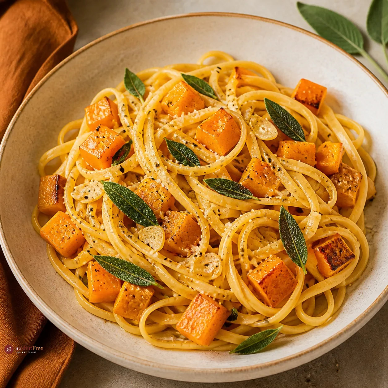 Linguine con calabaza