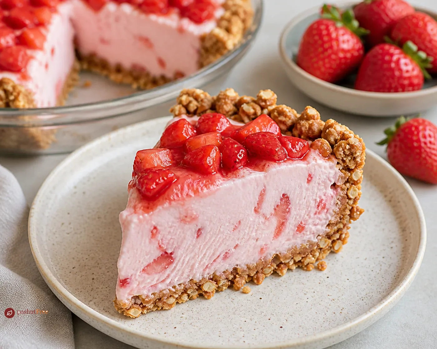 Vegan Strawberry Ice Cream Pretzel Tart