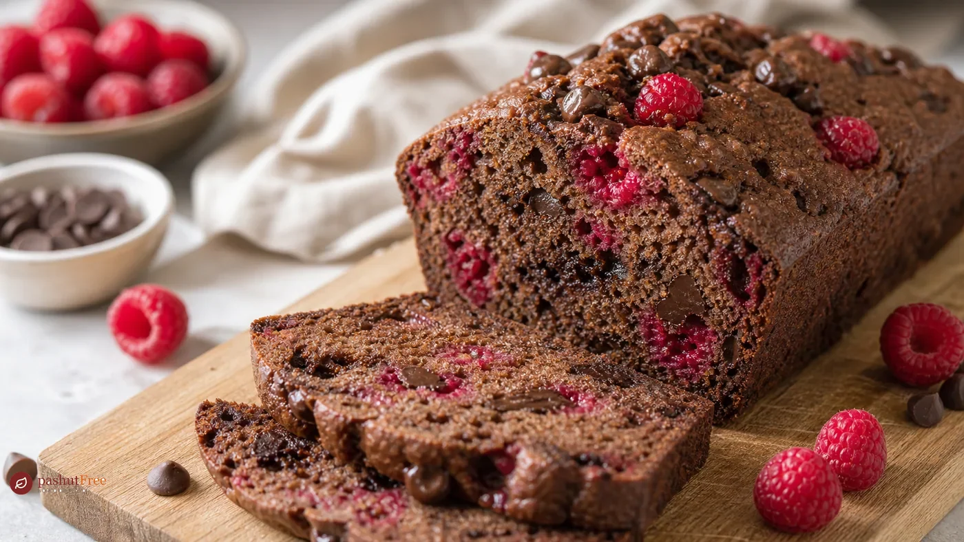 Finished homemade dish: Allergy-Friendly Chocolate Raspberry Pancake Bread
