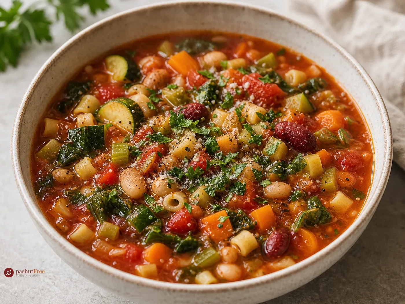 Minestrone de 12 vegetales en olla lenta