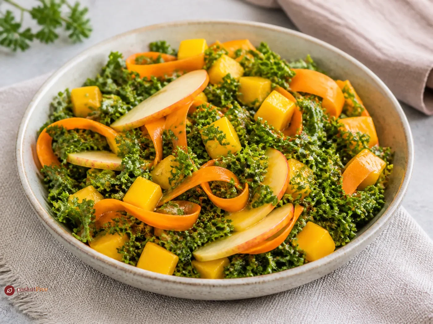 Kale Salad with Mango Dressing