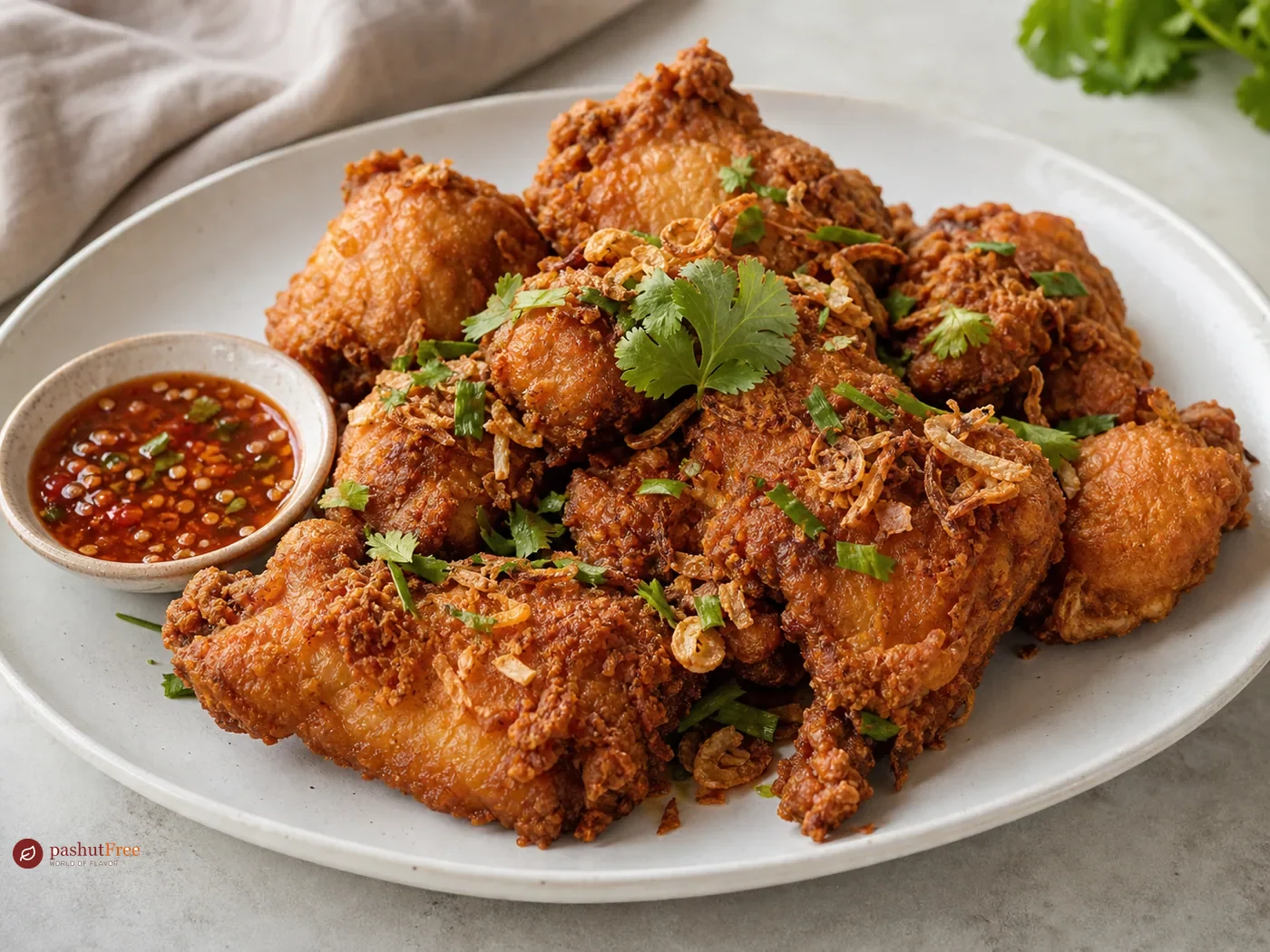 Pollo frito tailandés crujiente