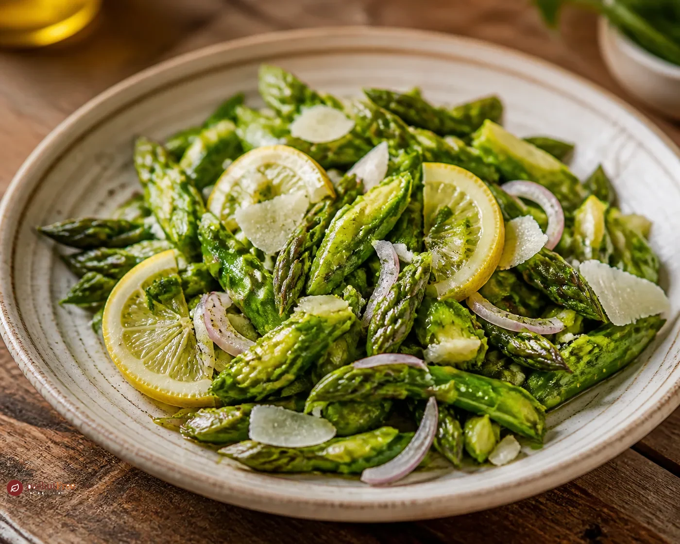 Zesty Smashed Asparagus Salad