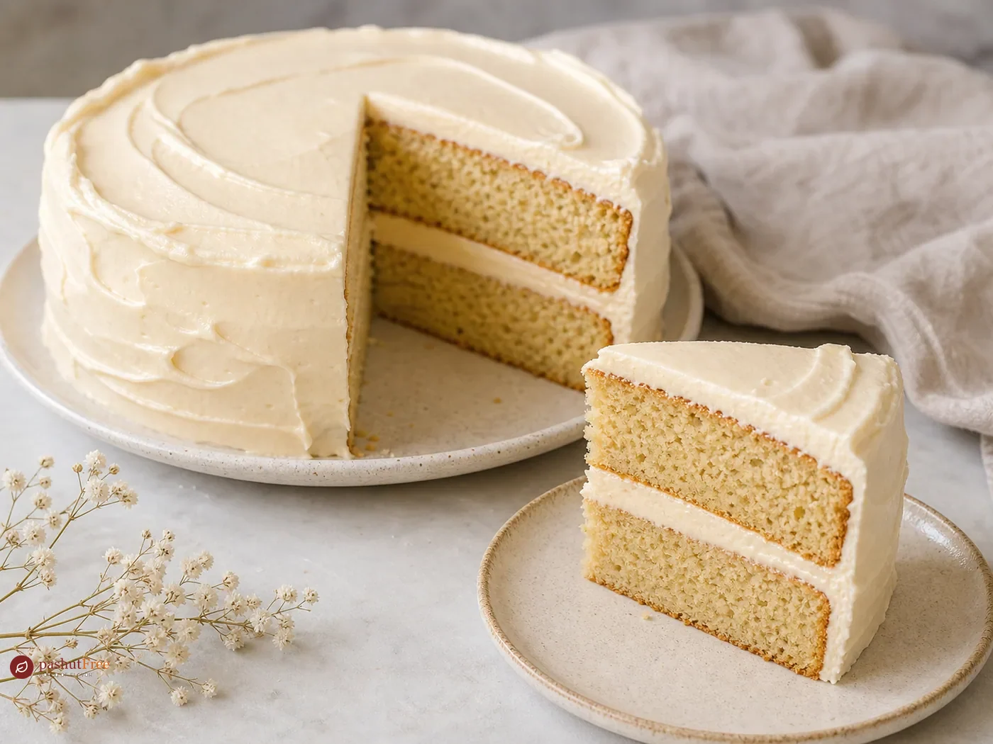 Vegan Vanilla Cake with Creamy Buttercream