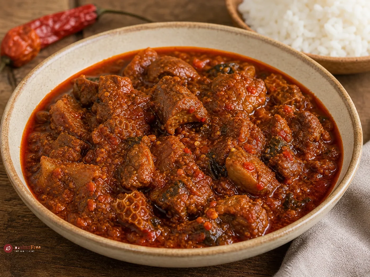 Ofada Stew with Roasted Peppers