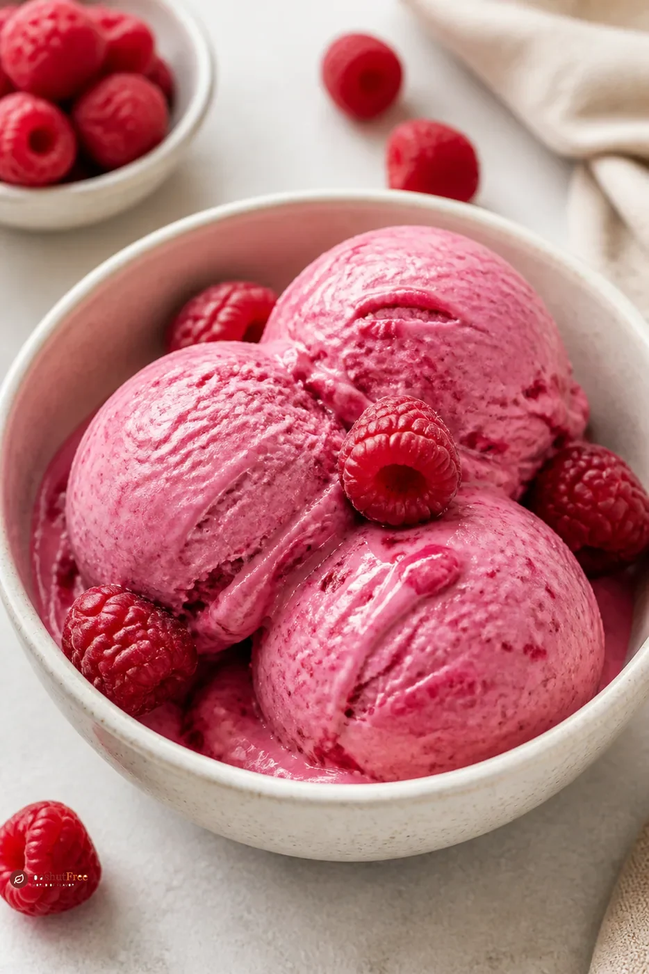 Creamy Raspberry Ice Cream as a ready-made homemade dish