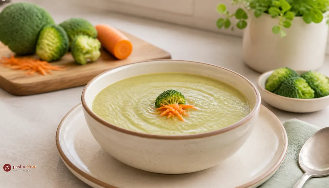 Finished homemade dish: Nutritious Broccoli Soup for Young Children