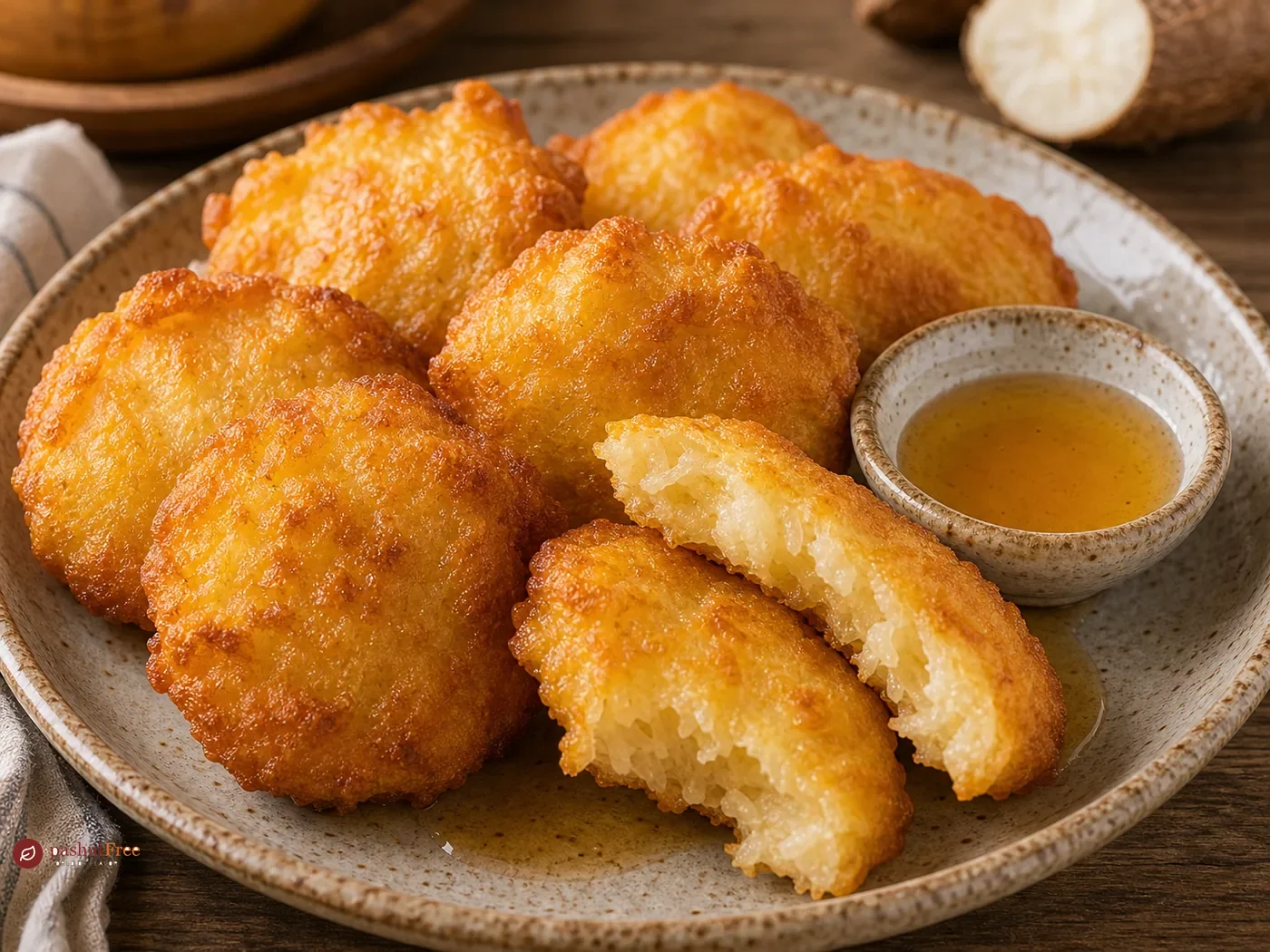 Crispy Cassava Fritters with Syrup