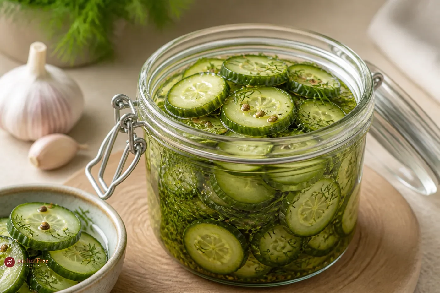 Finished homemade dish: Crisp Quick Pickled Cucumbers
