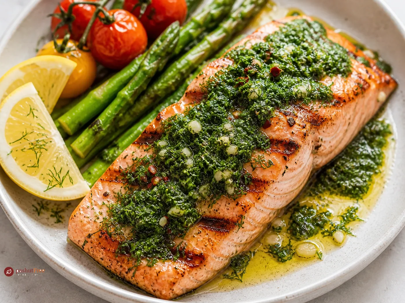 Grilled Salmon with Dill Dressing