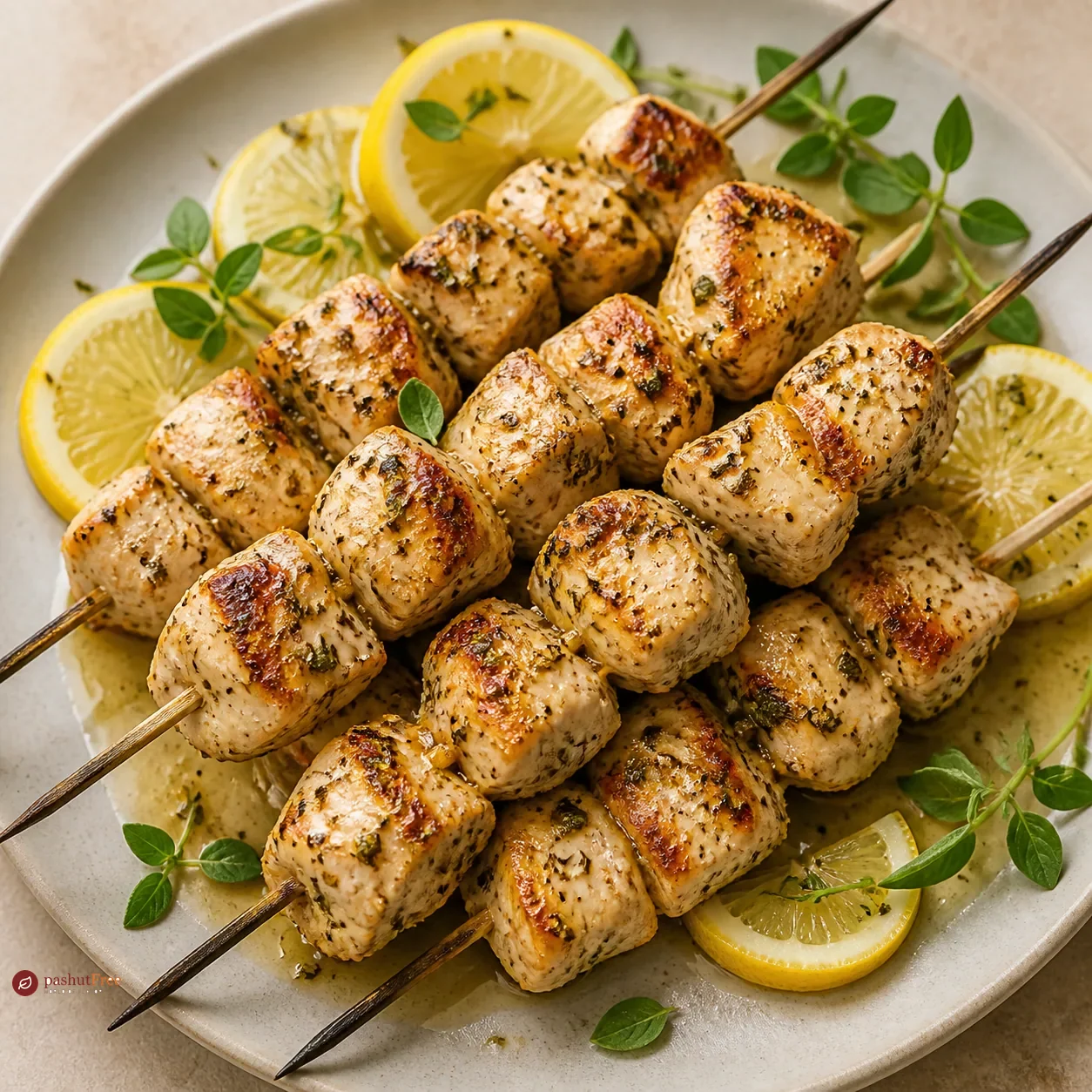 Brochetas de pollo al limón y ajo