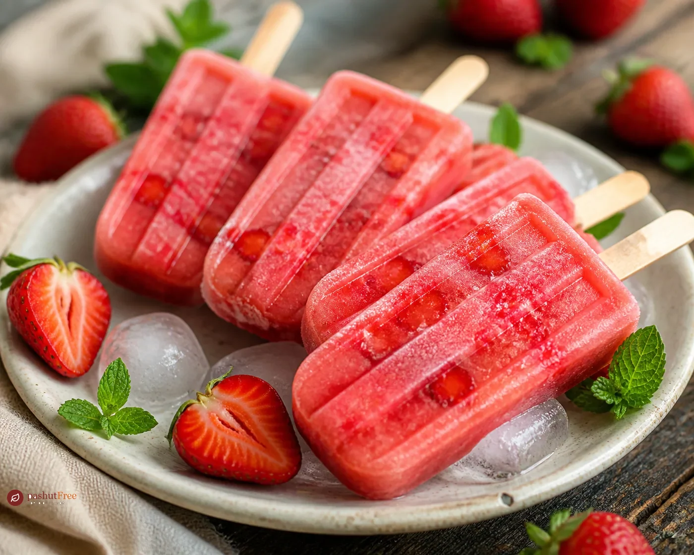 Refreshing Strawberry Popsicles