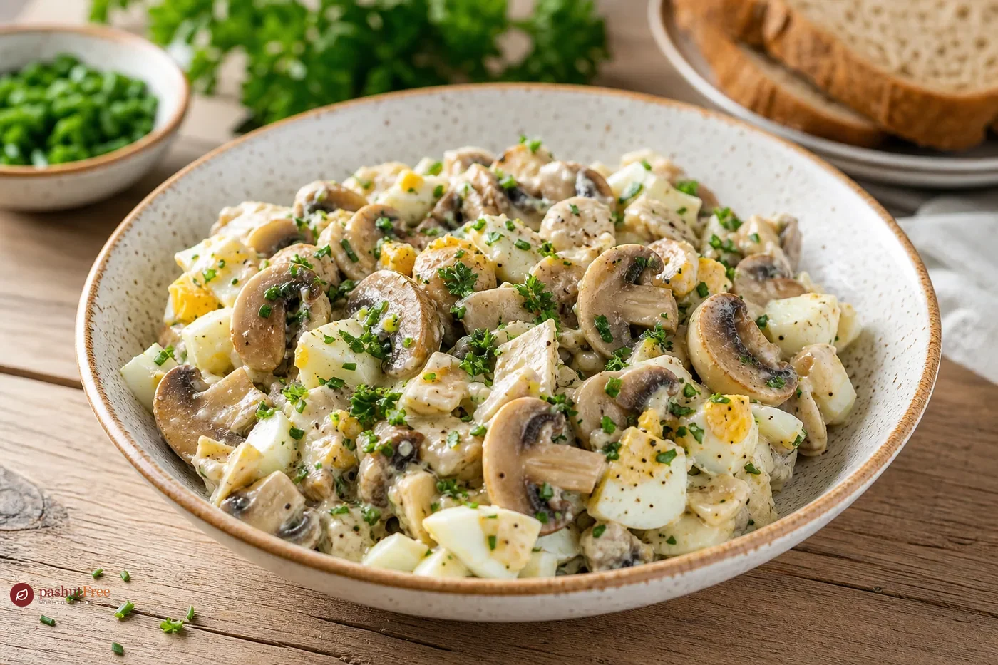 Finished homemade dish: Savory Mushroom and Egg Salad