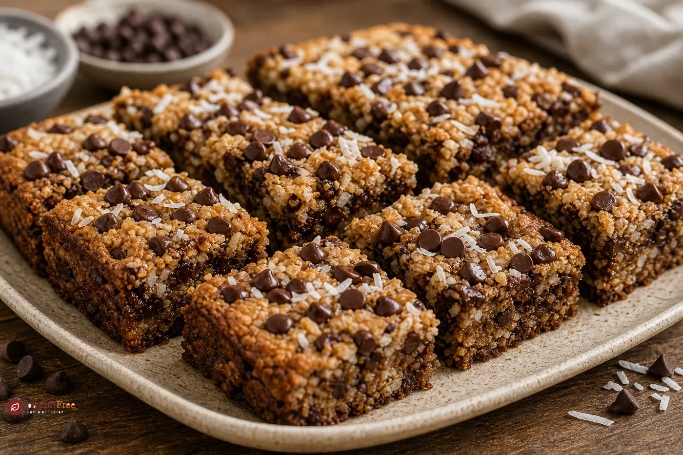 Finished homemade dish: Grain-Free Coconut Chocolate Cookie Bars