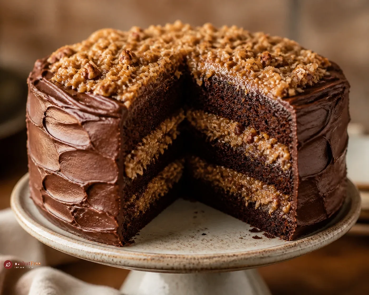 Rich German Chocolate Cake as a ready-made homemade dish