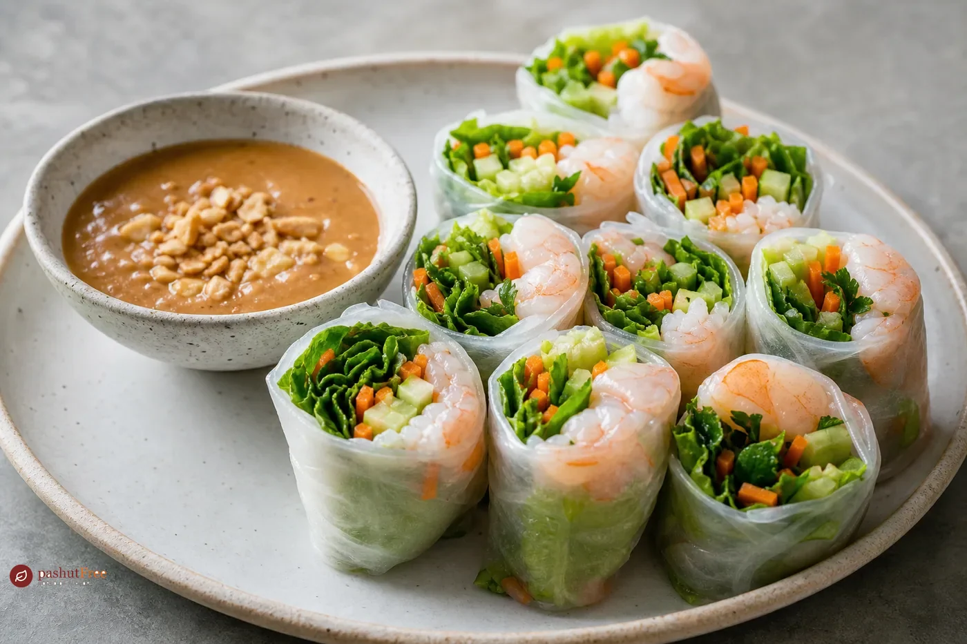 Vietnamese prawn spiralized rolls