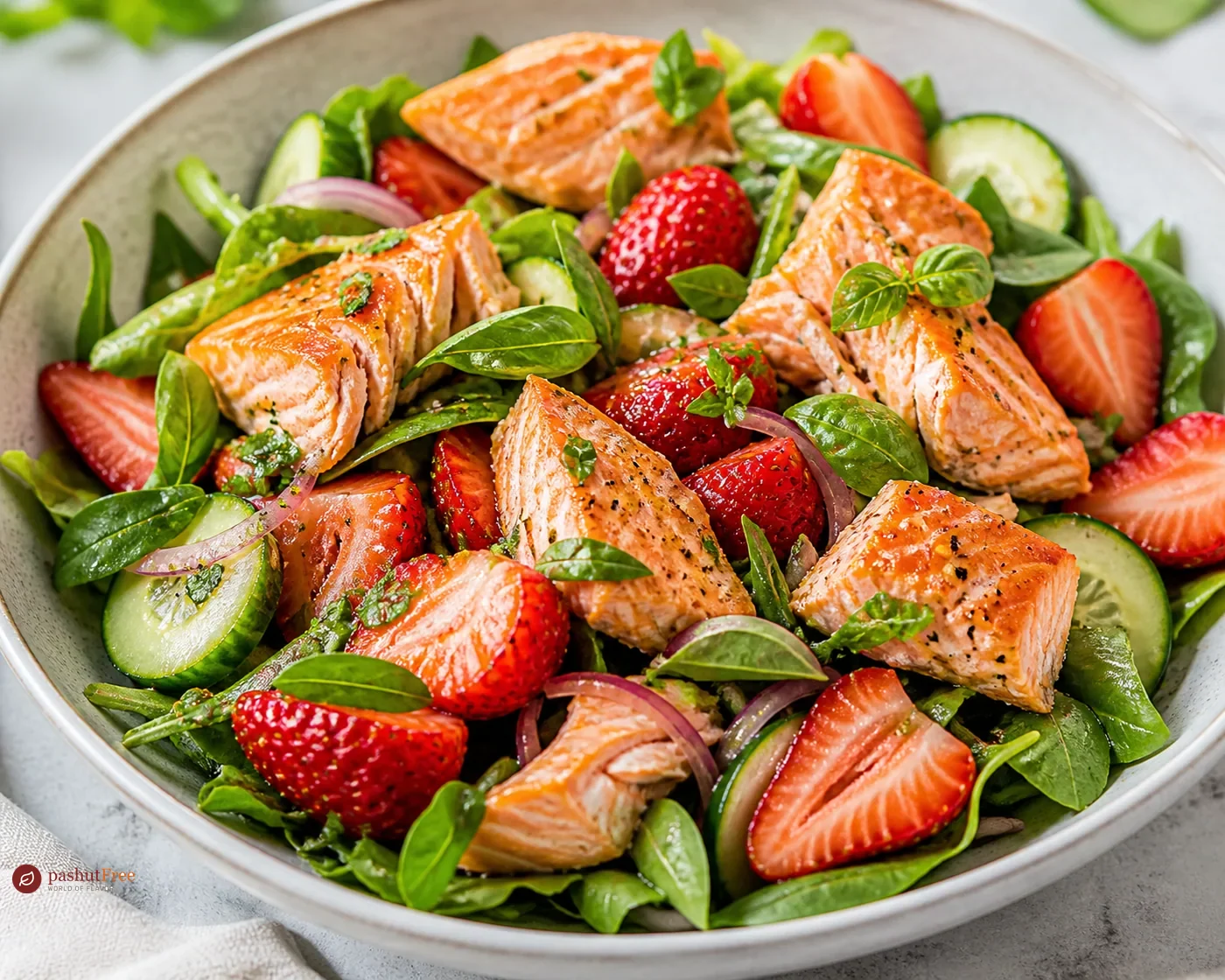 Strawberry and Salmon Salad for Meal Prep