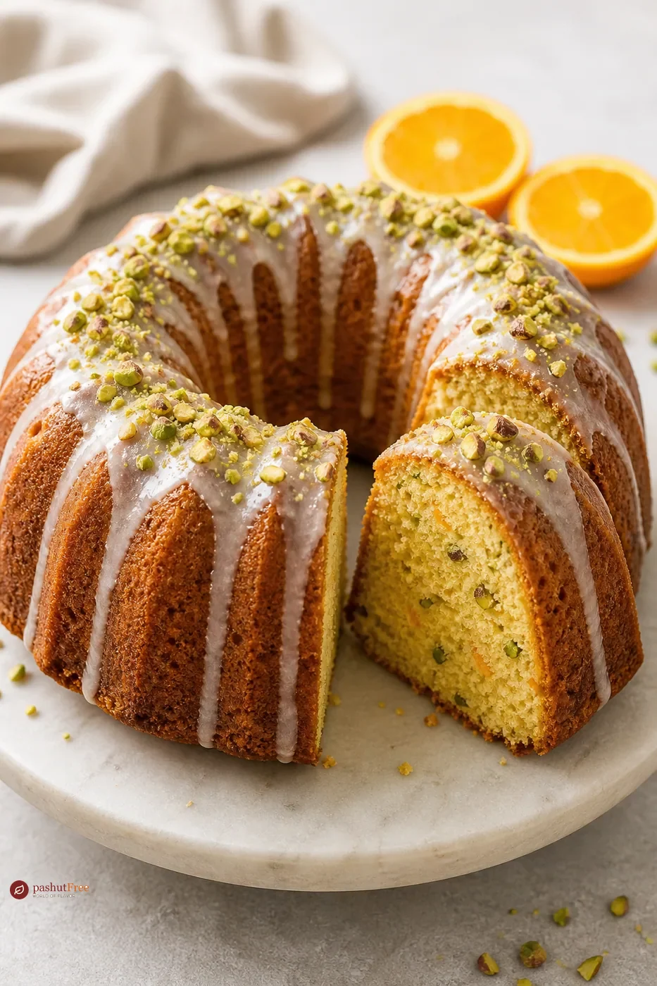 Moist Orange Pistachio Cake as a ready-made homemade dish