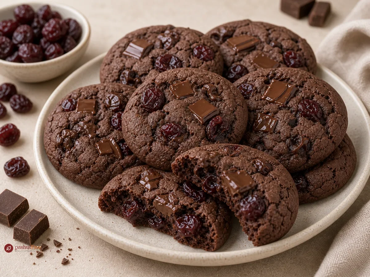 Rich Double Chocolate Cherry Cookies