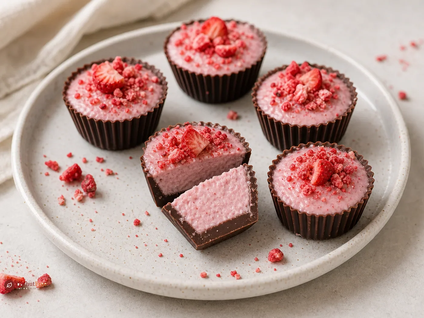 Vasitos de chocolate y fresas