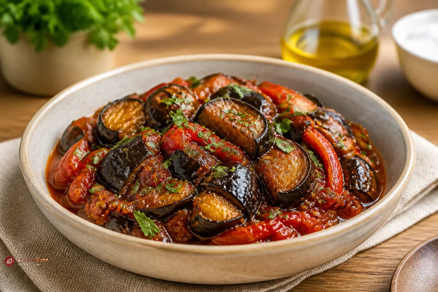 Spicy Eggplant Delight כמנה ביתית מוכנה